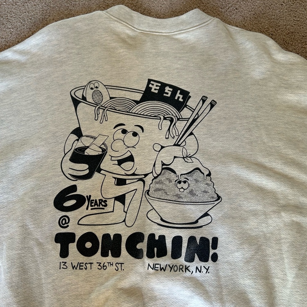 NYC’s Iconic Tonchin Ramen House Oversized Graphic Sweatshirt in Large - Picture 10 of 15
